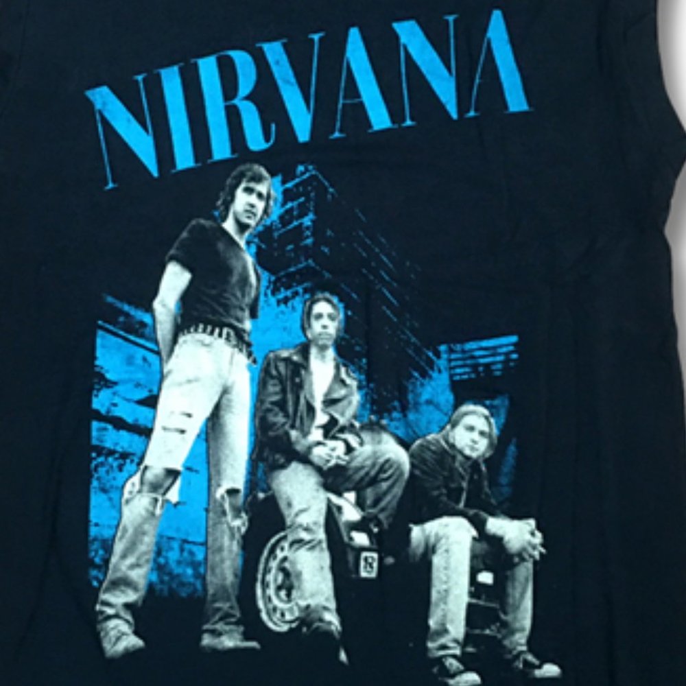 NIRVANA - BAND PHOTO, ORIGINAL VINTAGE 90'S TANK T-SHIRT *RARE* / SIZE SMALL